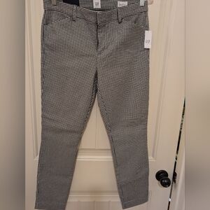 GAP Women's Black and White Checkered Pants